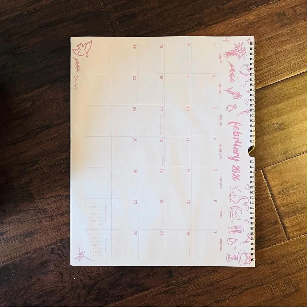 Blue Sky Monthly Calendar - Purple and Blue